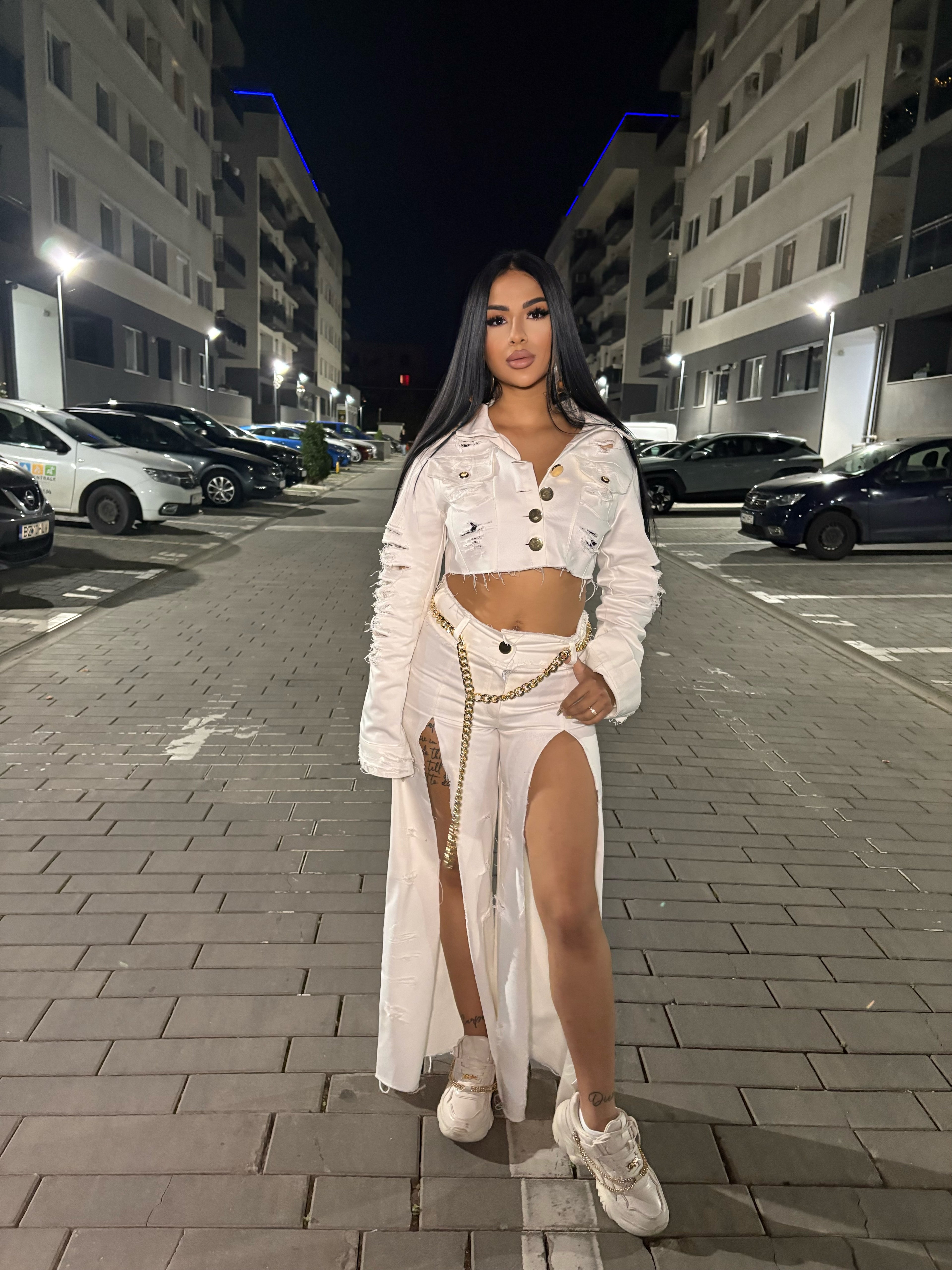 Denim Set White