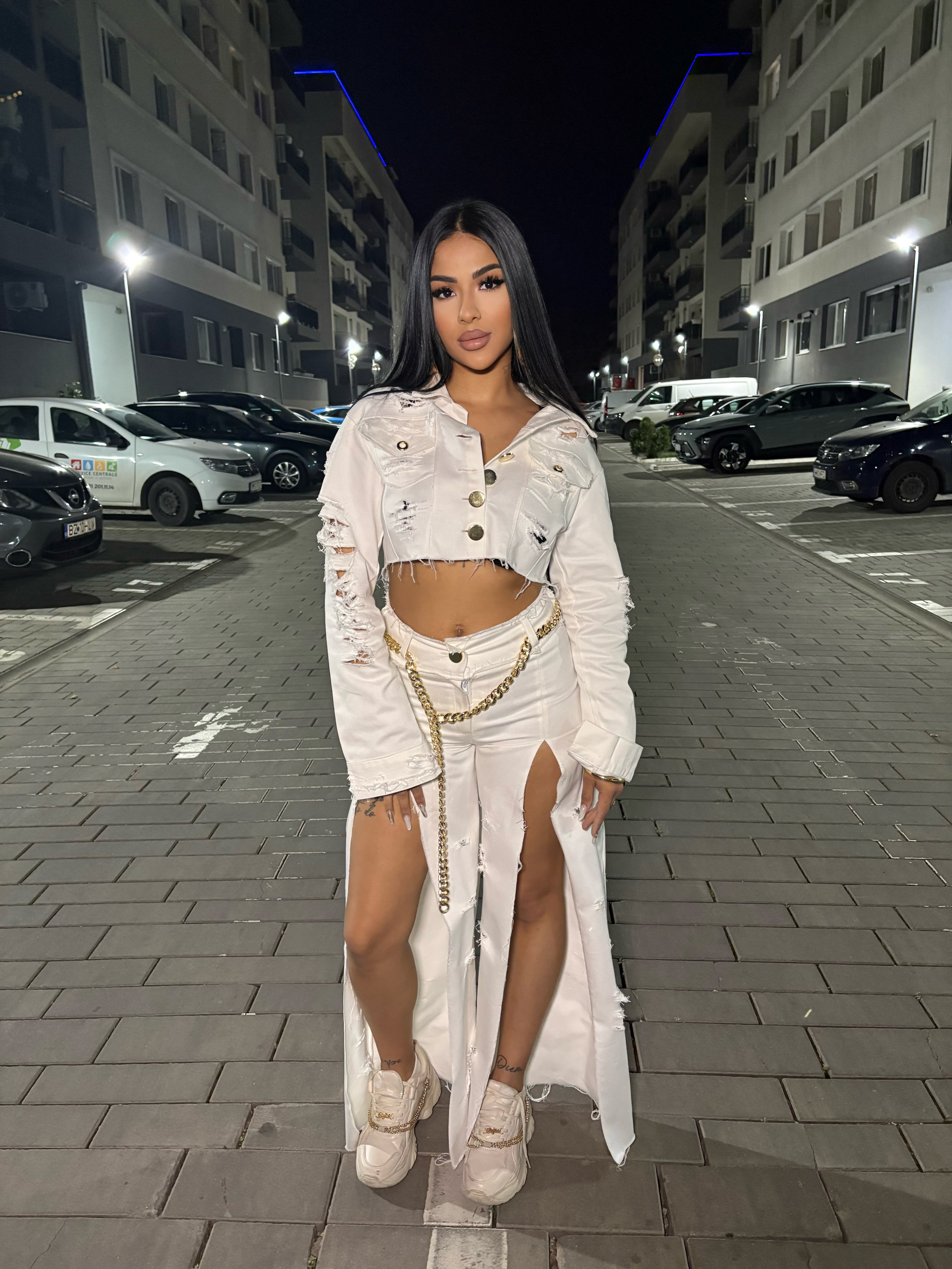 Denim Set White