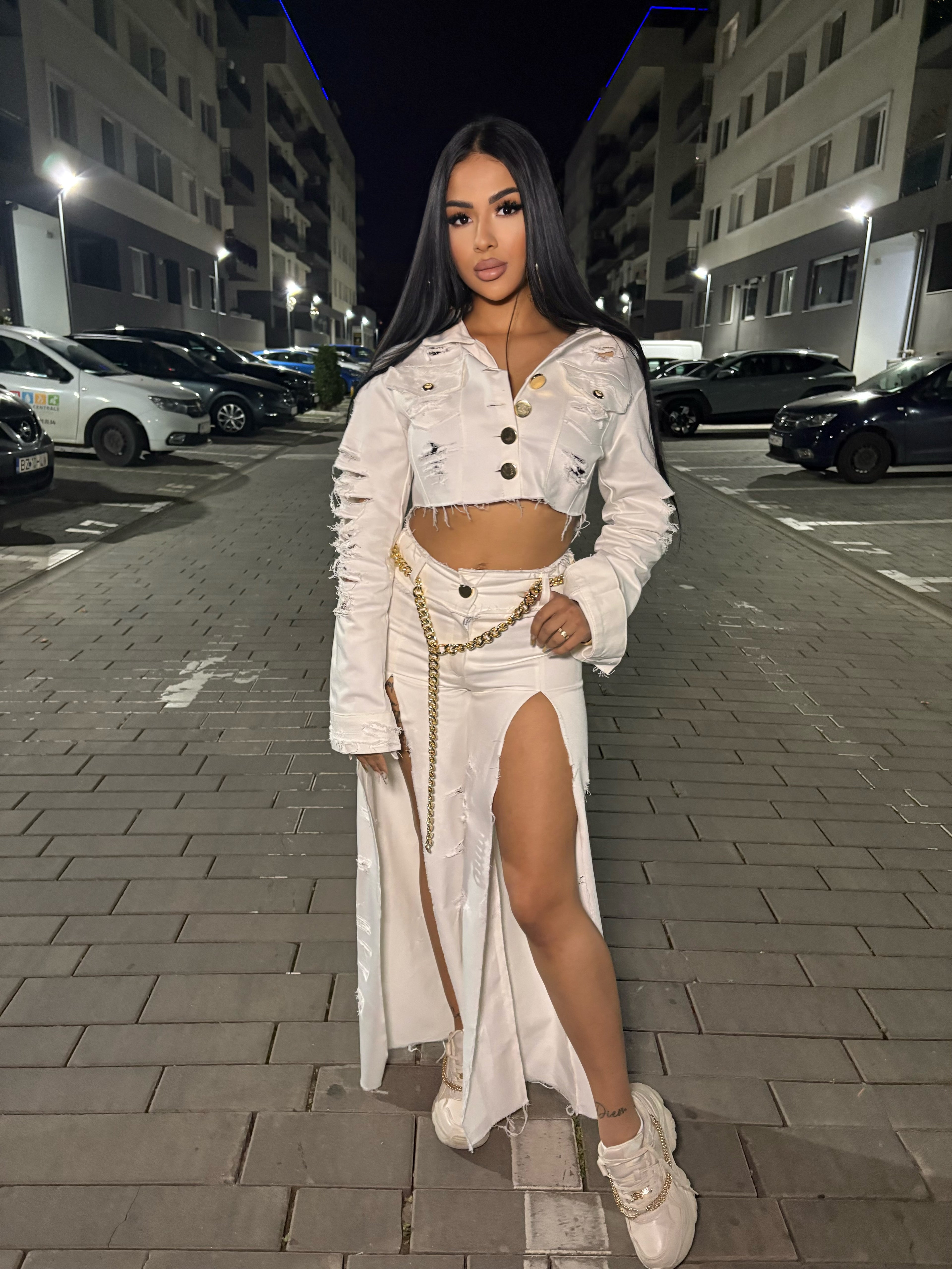 Denim Set White